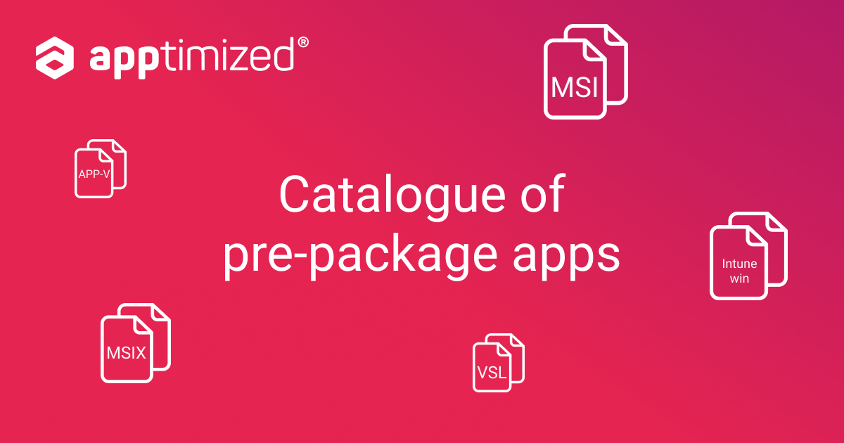 Application packages catalogue Apptimized